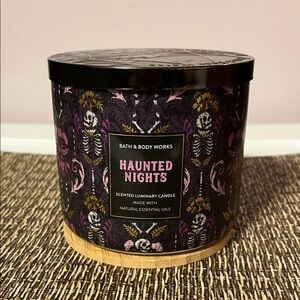 Bath & Body Works Haunted Nights Candle with Skeleton Design
